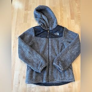 Two North Face zip up fleece jackets, one Old Navy puffy vest. All girls Medium.